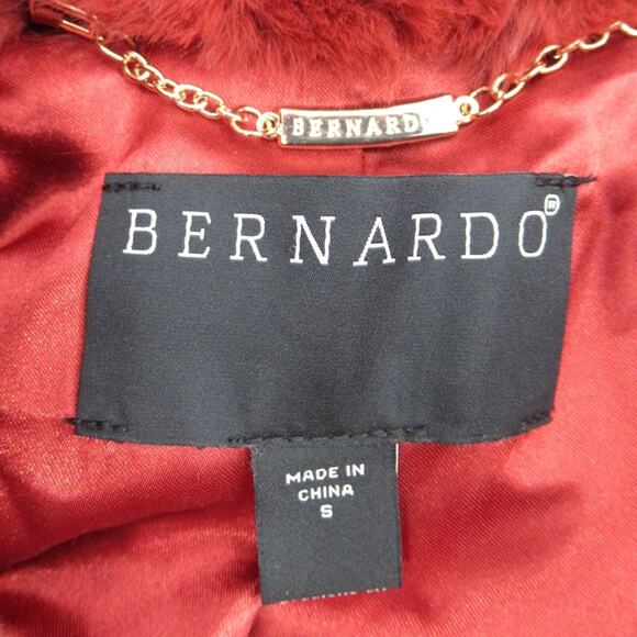 Bernardo Faux Fur Plush Jacket Amber Red Small New With Tag - Picture 4 of 8